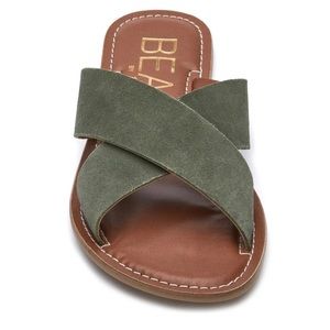 Olive suede sandal
